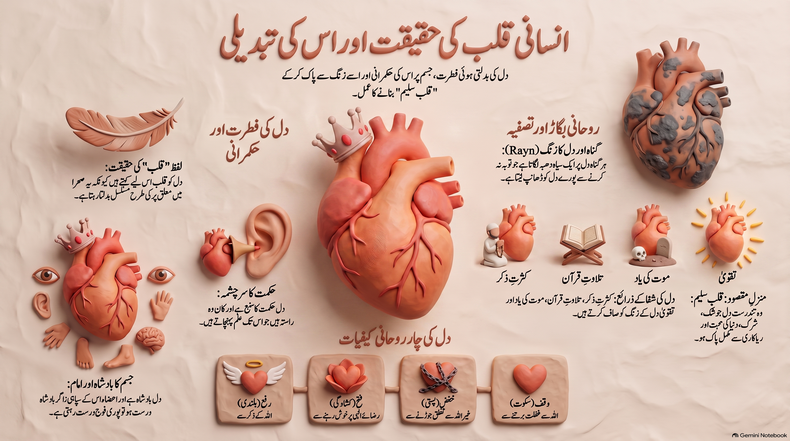 Urdu infographic about the human heart